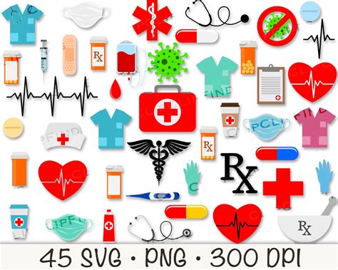 Medical Clip Art Bundle Pack Svg Png Instant Digital Etsy Uk