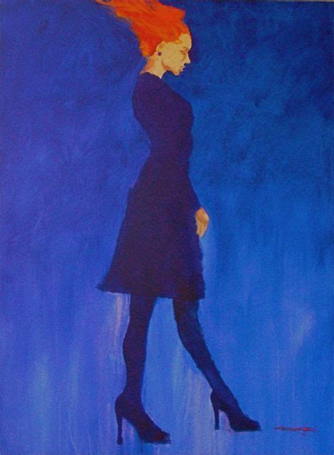 Lady In Blue 48 X 36 Mmc In Blue Abstract Blue