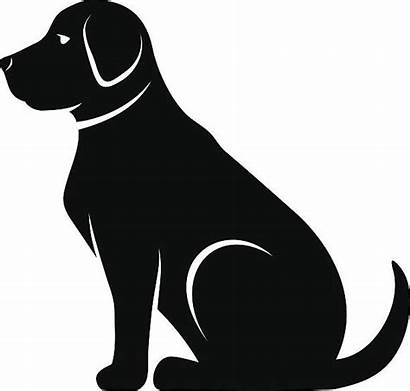 Dog Labrador Retriever Silhouette Sitting Outline Clip