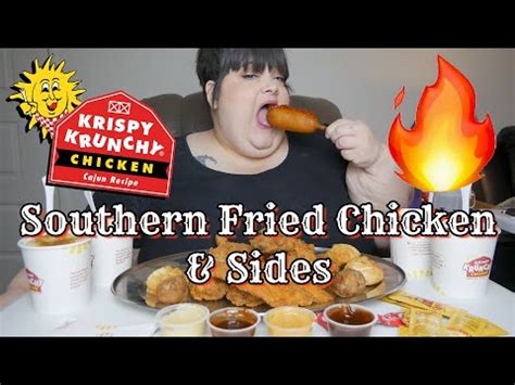 Krispy Krunchy Chicken Southern Fried With Cajun Sides Mukbang Youtube