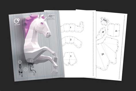 Make A 3d Paper Unicorn With A Template From Oxygamis Etsy Shop Hgtv