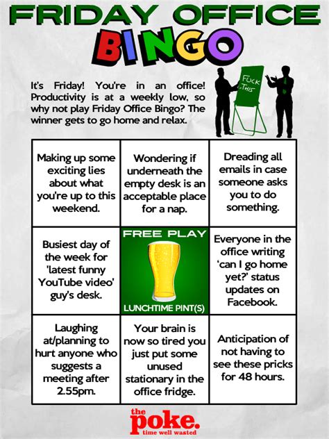 Play Friday Office Bingo The Poke