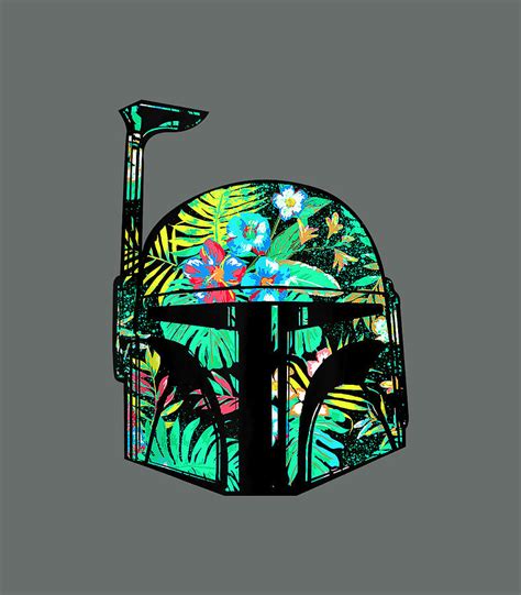 Star Wars Boba Fett Helmet Tropical Flower Fill Digital Art By Zachar Franky Fine Art America