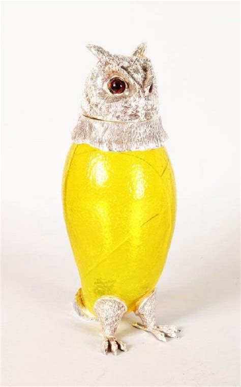 Lot A Large Amber Glass And Plate Owl Claret Jug Lot Number 2265