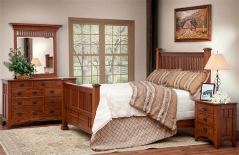 This stunning mission bedroom furniture set includes flush drawer fronts and mission style side slats. Deluxe Mission Bedroom Setting | Amish Handcrafted | Solid ...