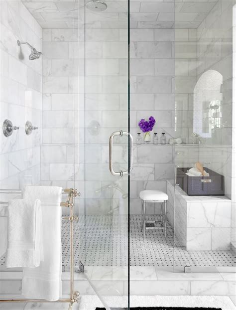 This minimalist design makes sure that things don't get too complex, which. Marble Shower Bathroom Traditional With Glass Wall And ...