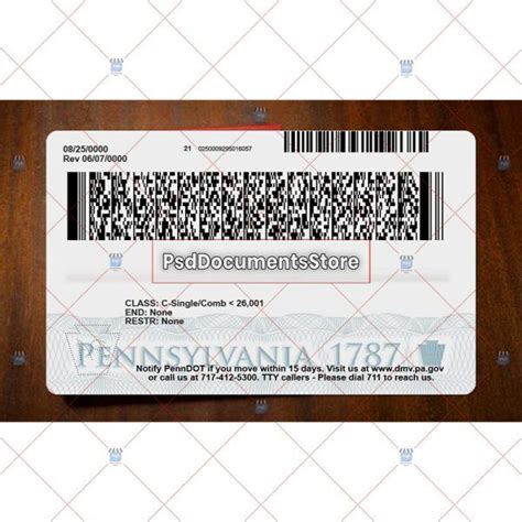 Pennsylvania Drivers License Template Psd Documents Store