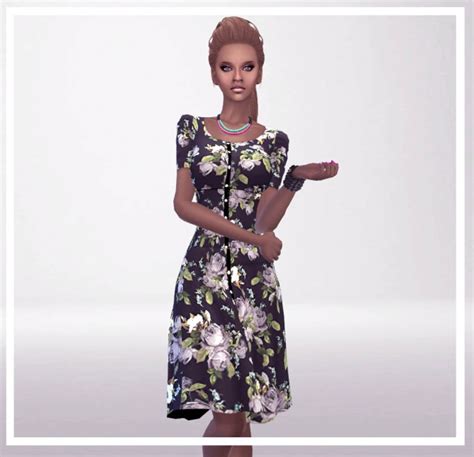 Floral Dresses 3 Colors Top Bottom By Zenezis At Mod The Sims Sims