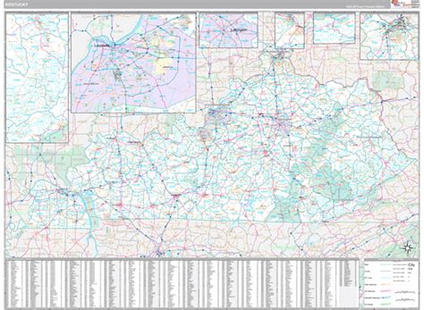Kentucky Wall Map Political Wall Maps Map World Globe