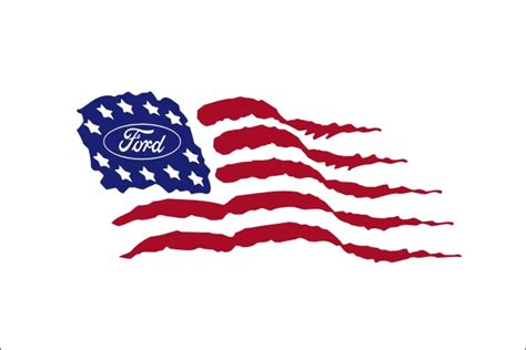 Flag Us Ford Decal