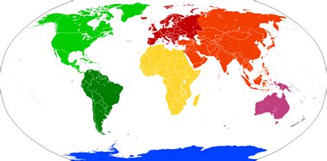 7 Continents Map | Science Trends