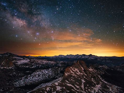 Yosemite Snow Mountains Stars Sky 4k Hd Desktop Preview