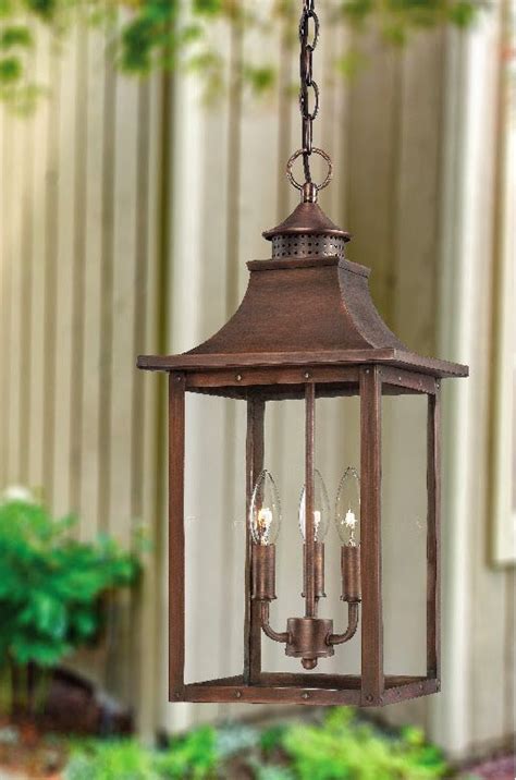 In our showroom we display an extensive selection of interior and exterior lighting including chandeliers. St. Charles Solid Copper & Brass Hanging Lantern by ...