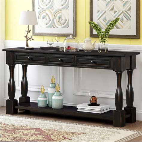 Itoproad Wood Buffet Sideboard Console Sofa Table Side Desk Entryway