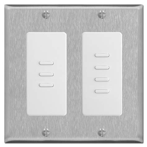 Touch Plate Modern Low Voltage Switch 3 Button Ultra White