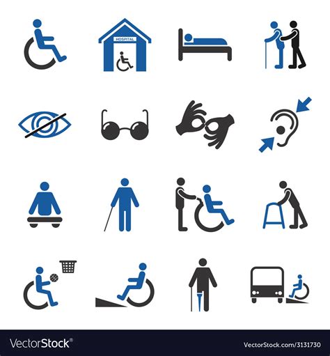 Disabled Icons Set Royalty Free Vector Image Vectorstock