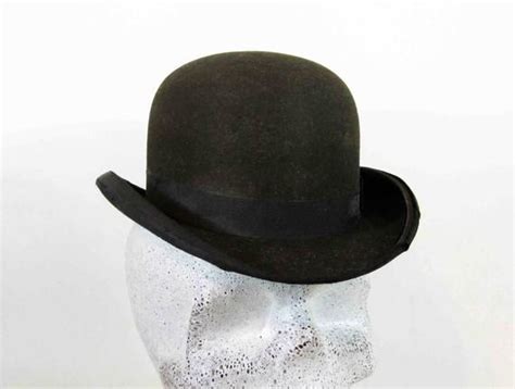 1800s Felt Bowler Hat In Black Victorian Antique Etsy Bowler Hat