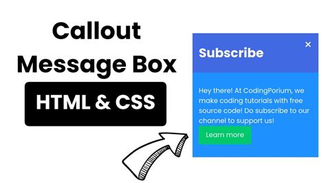 How To Make A Callout Message Box Using Html And Css Youtube