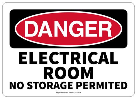 Osha Danger Safety Sign Electric Room No Storage Permited
