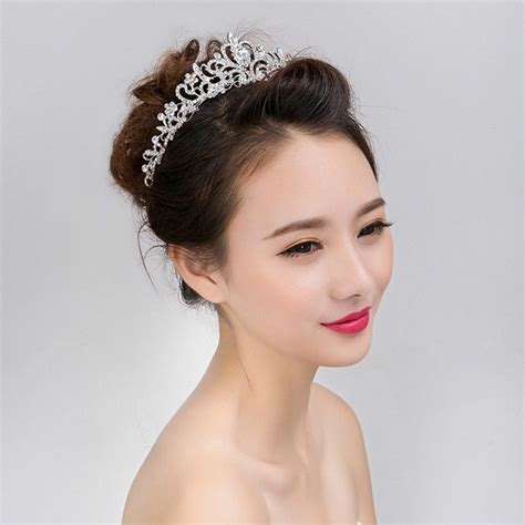 Gorgeous Silver Wedding Diamante Pageant Tiaras Hairband Crystal Bridal