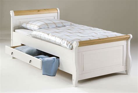 Das günstigste angebot beginnt bei € 8. Bett mit Schubladen 100x200 weiß antik Holzbett Kiefer ...