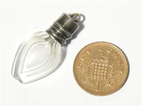 19thc Chatelaine Clear Cut Glass Miniature Scent Bottle Silver Screw Lid T6b 28950 Picclick