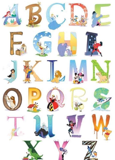 Alphabet Disney Alphabet Disney Themed Nursery Cross Stitch Alphabet