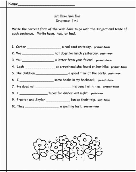 3rd Grade English Worksheet