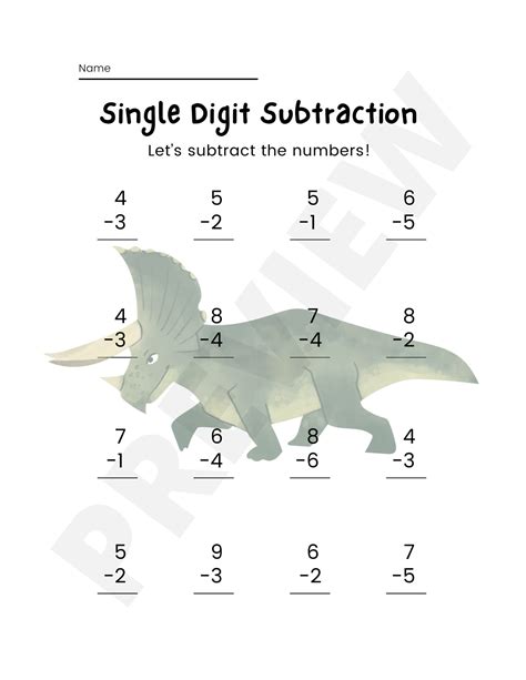 Printable Math Addition Dinosaur Worksheets For 1st Grade Etsy