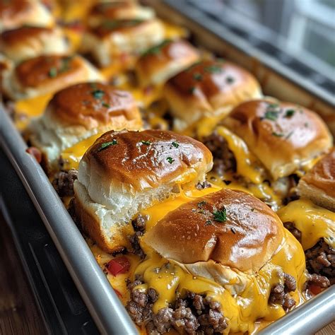 Cheeseburger Sliders Casserole Easy Homemade Recipes
