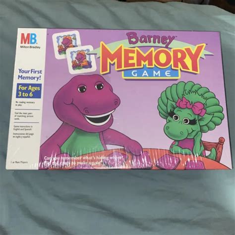 Vintage Barney Memory Board Game 1990 Sealed Milton Bradley New Sealed