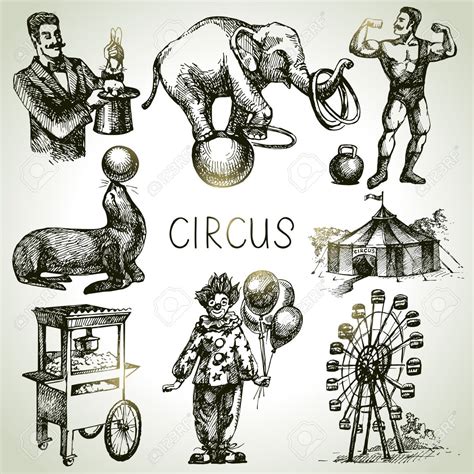 Circus Vintage Ilustração Circo Circo Desenho Illustration
