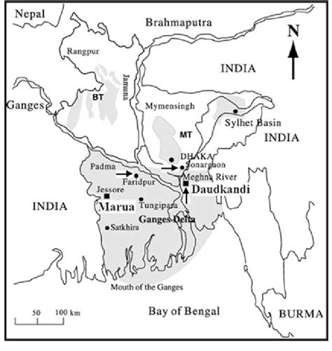 Map Of Bangladesh Showing The Gangesbrahmaputra Meghna Gbm Delta