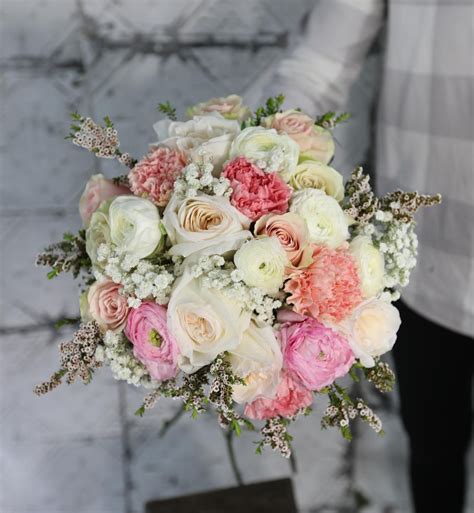 Ranunculus Carnations And Roses Bridal Bouquet Bridesmaid Bouquet