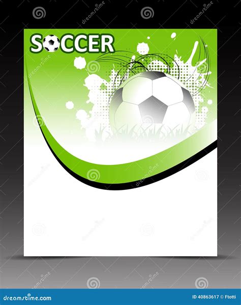 Template Flyer With Soccer Ball On Abstract Background Stock Vector