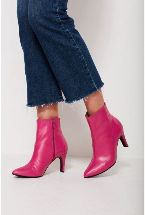 Pink Leather Ankle Boot Shop Now Sosandar Boots Leather Ankle