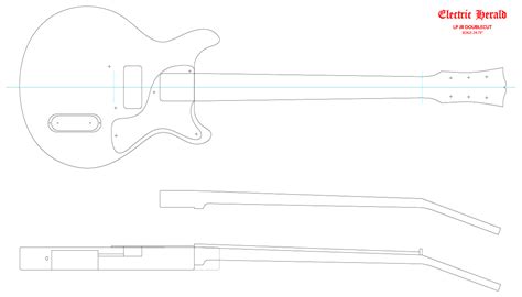 Gibson Les Paul Junior Double Cutaway Electric Guitar Full Scale Plan