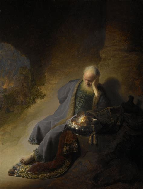 Rembrandt Jeremiah Lamenting The Destruction Of Jerusalem Etsy