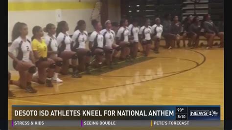 Desoto Isd Volleyball Players Kneel During National Anthem