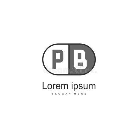 Initial Pb Logo Template With Modern Frame Minimalist Pb Letter Logo