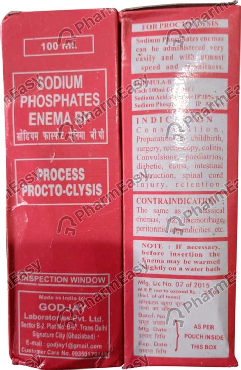 Procto Clysis Enema 065 Enema 100 Uses Side Effects Price