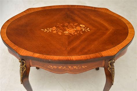 Vintage french provincial style coffee table base. Antique French Inlaid Walnut Coffee Table With Marquetry ...