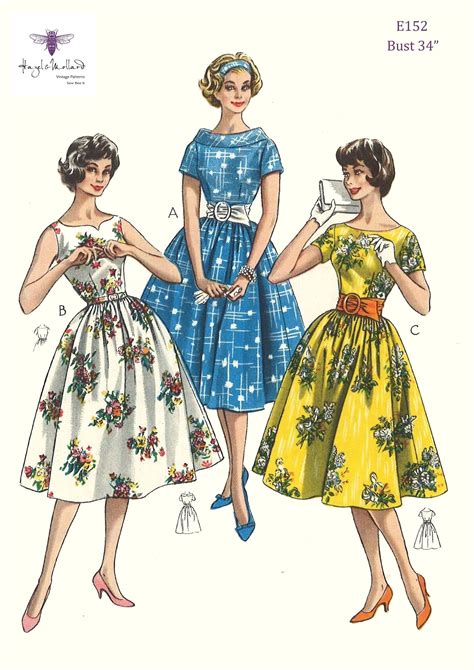 1950s Vintage Sewing Pattern Pretty Dress With Full Skirt Rockabilly