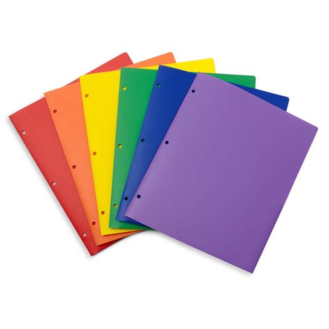 Blue Summit Supplies Plastic Pocket Folders Hole Punched Assorted Co