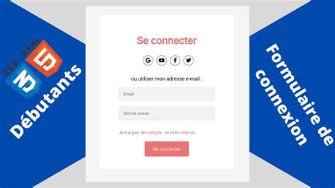 Comment Créer un Formulaire de Connexion Moderne en HTML CSS