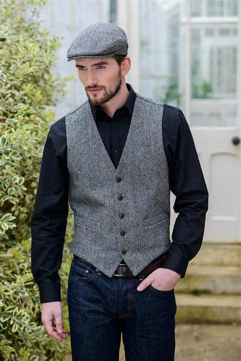 Mens Tweed Vest Gray Celtic Clothing Company
