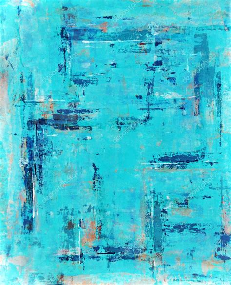 Turquoise And Orange Abstract Art Painting — Stock Photo