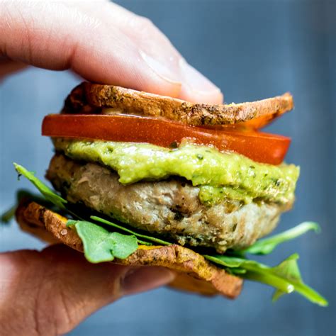 Pesto Turkey Burger Sliders On Sweet Potato Buns By Ambitiouskitchen