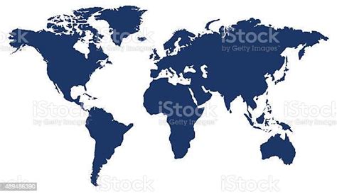 Dark Blue World Map Stock Illustration Download Image Now Istock