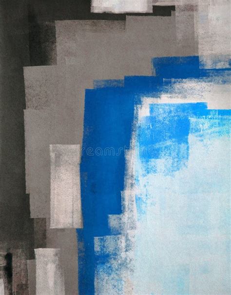 Grey And Blue Abstract Art Painting Stock Image Image Of Contemporary